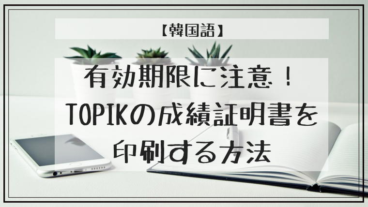 韓国語 有効期限に注意 Topikの成績証明書を印刷する方法 ふじこりあ 韓国メモ